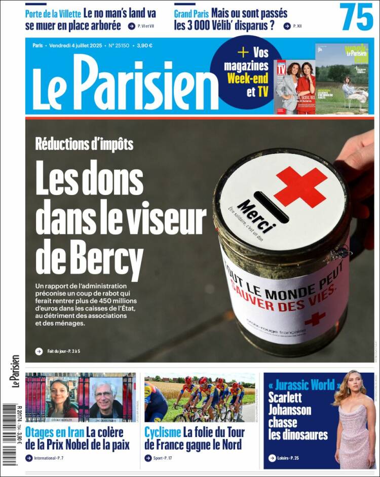 Portada de Le Parisien (Francia)