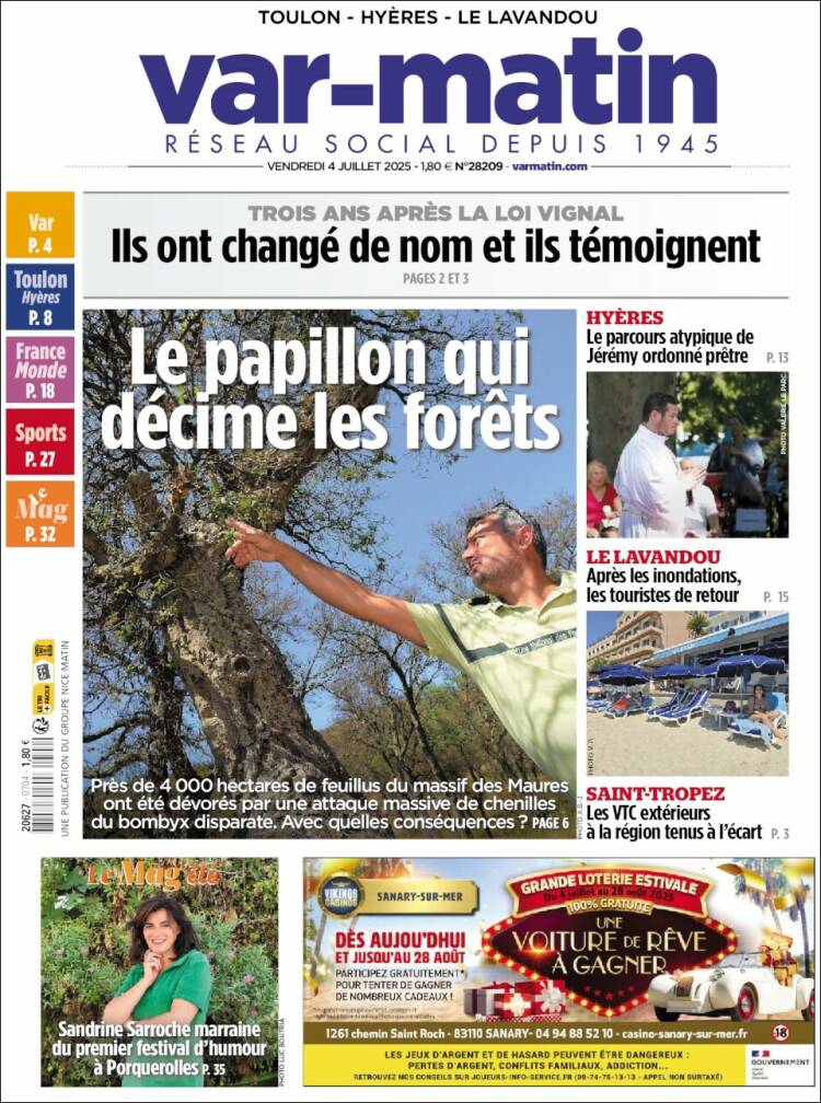 Portada de Var-Matin (Francia)