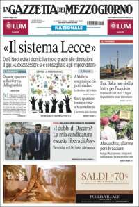 Portada de La Gazzetta del Mezzogiorno (Italia)