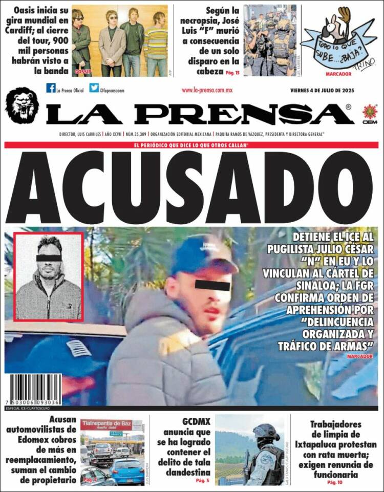 Portada de La Prensa (México)