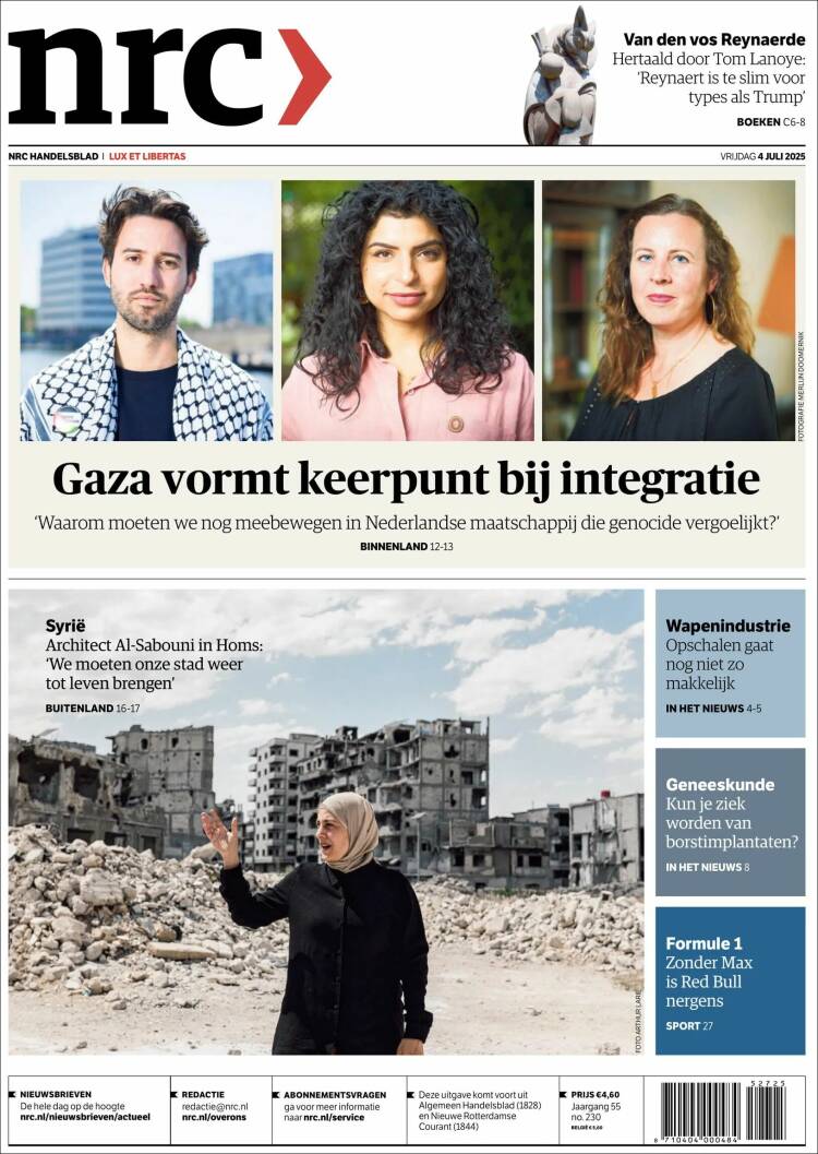 Portada de NRC Handelsblad (Países Bajos)