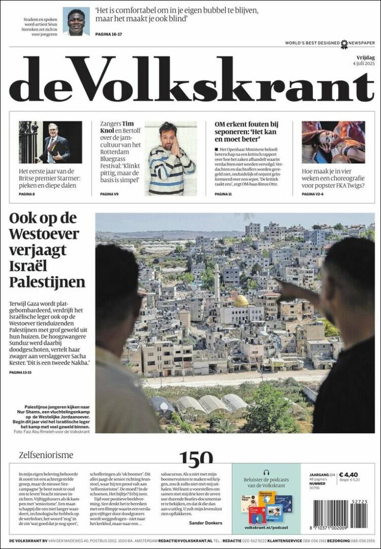 Portada de De Volkskrant (Países Bajos)