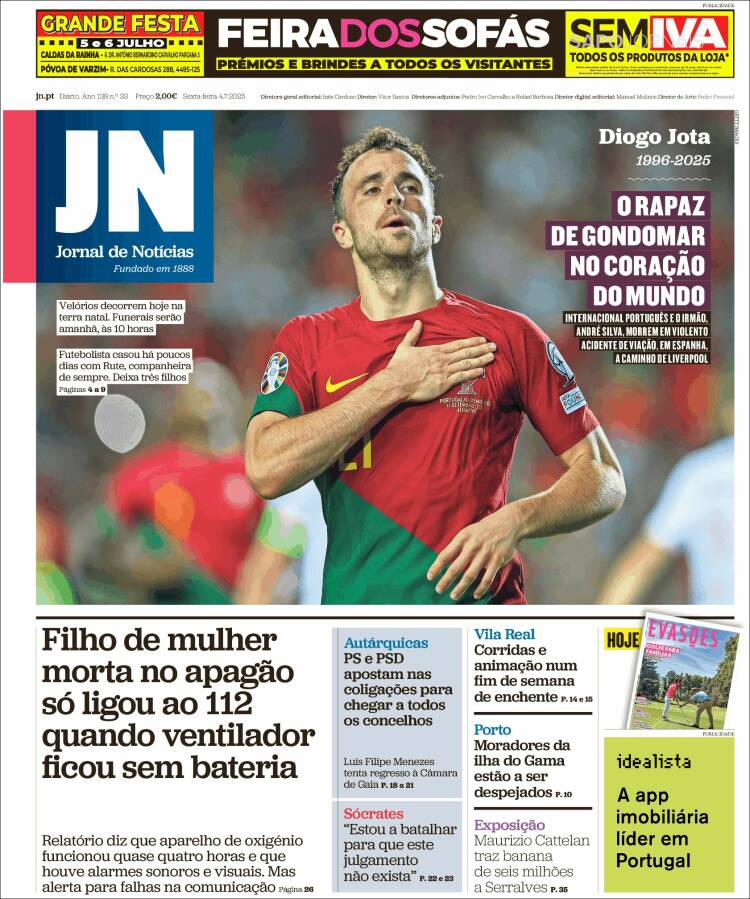 Portada de Jornal de Notícias (Portugal)