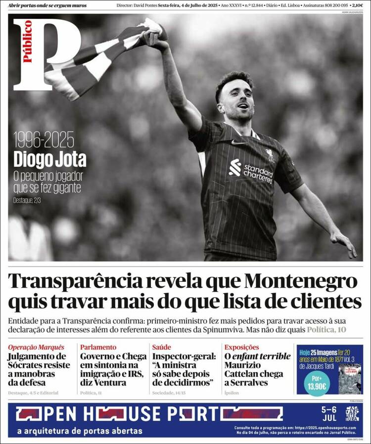 Portada de Público (Portugal)