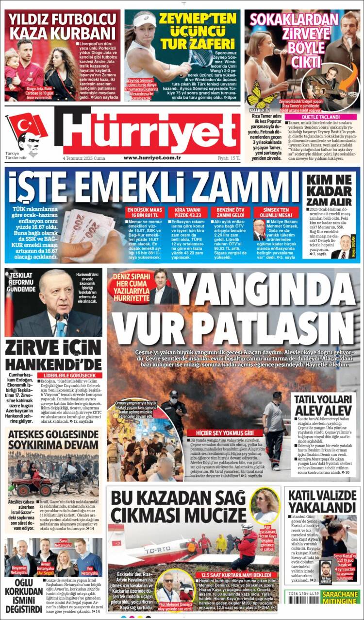 Portada de Hürriyet (Turkey)