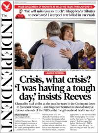 Portada de The Independent (Reino Unido)