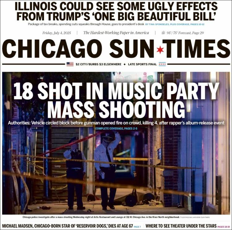 Portada de Chicago Sun-Times (USA)