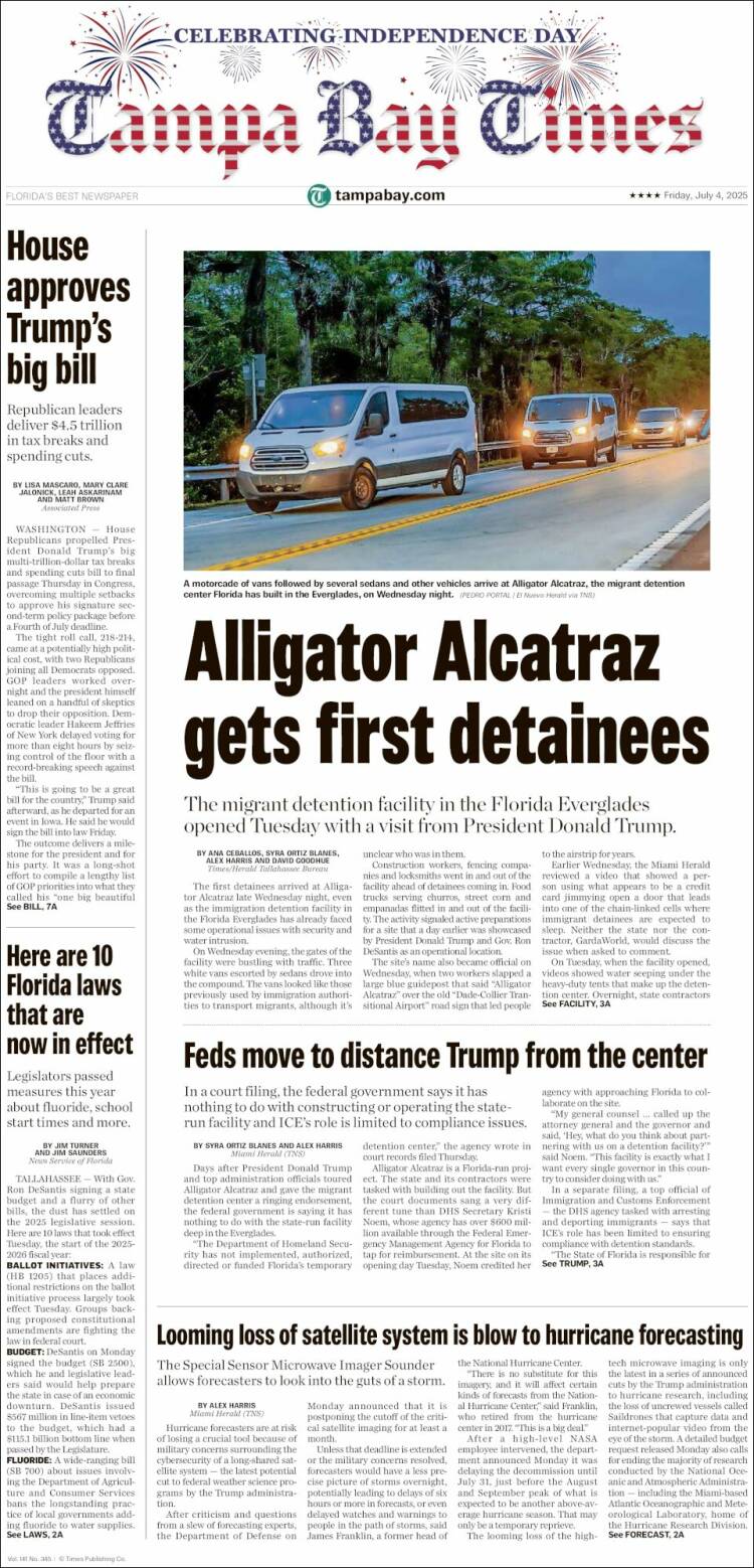 Portada de Tampa Bay Times (USA)