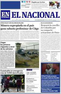 Portada de El Nacional (Venezuela)