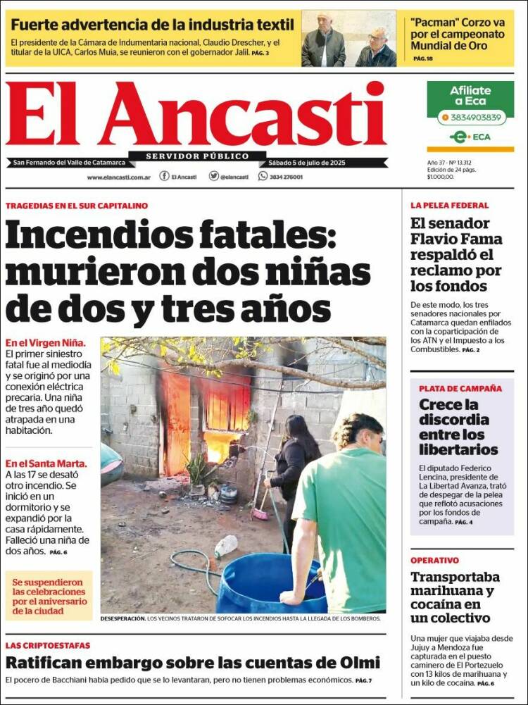 Portada de El Ancasti (Argentina)