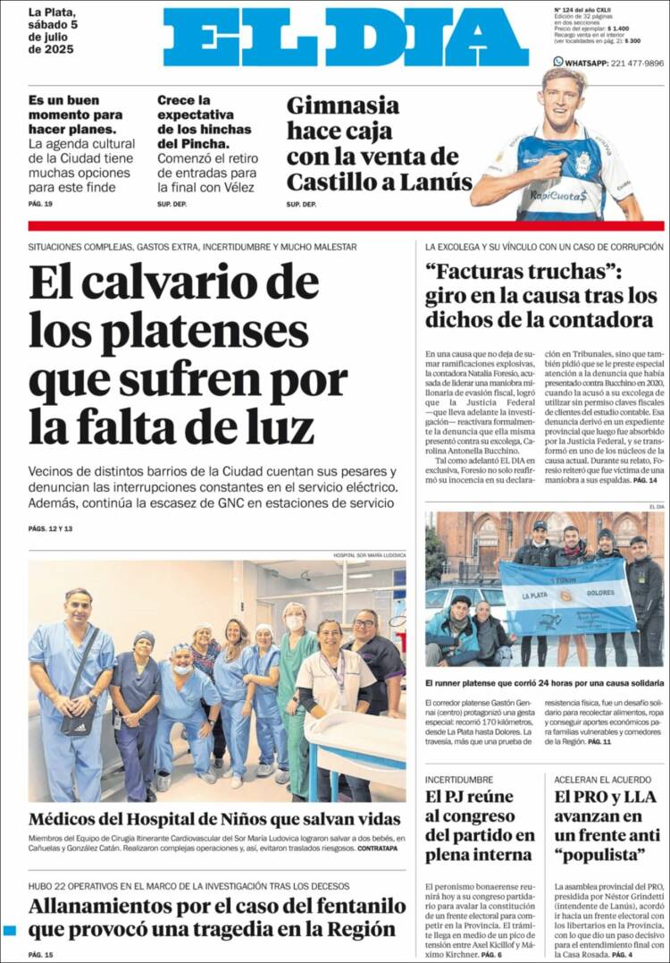 Portada de El Día de la Plata (Argentina)