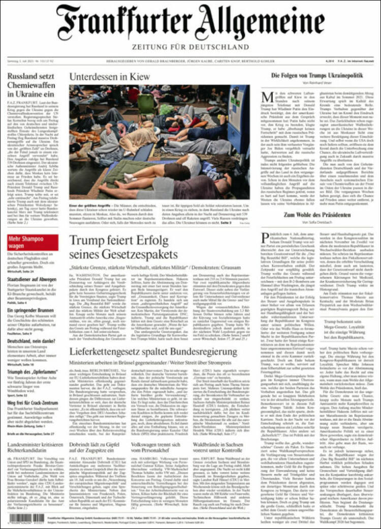 Portada de Frankfurter Allgemeine (Germany)
