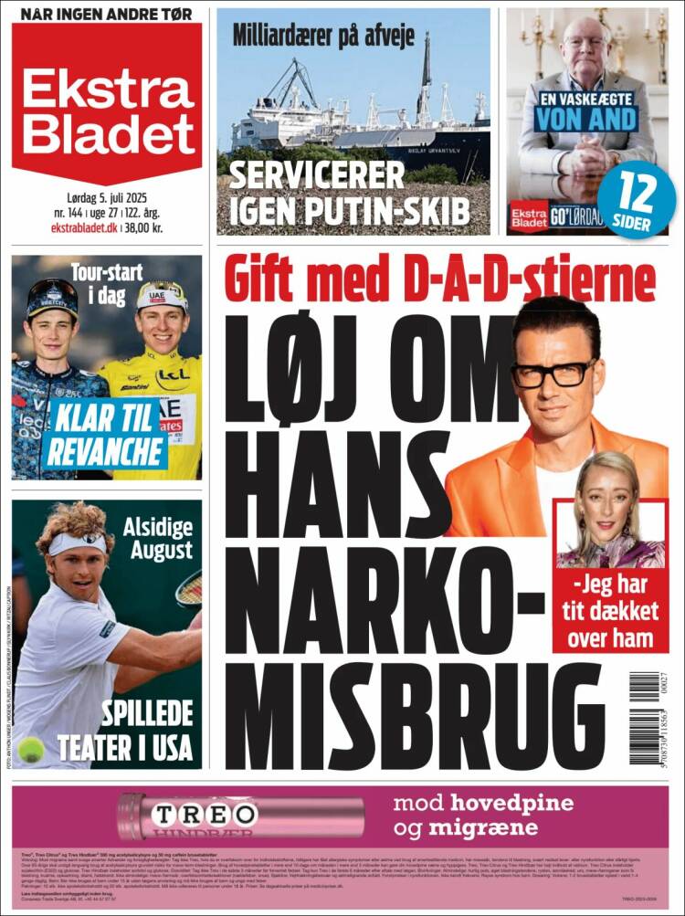 Portada de Ekstra Bladet (Dinamarca)