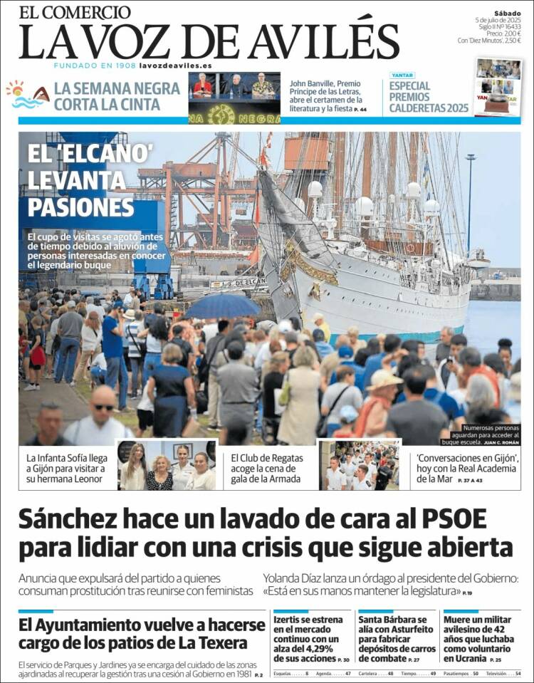 Portada de El Comercio - Avilés (España)