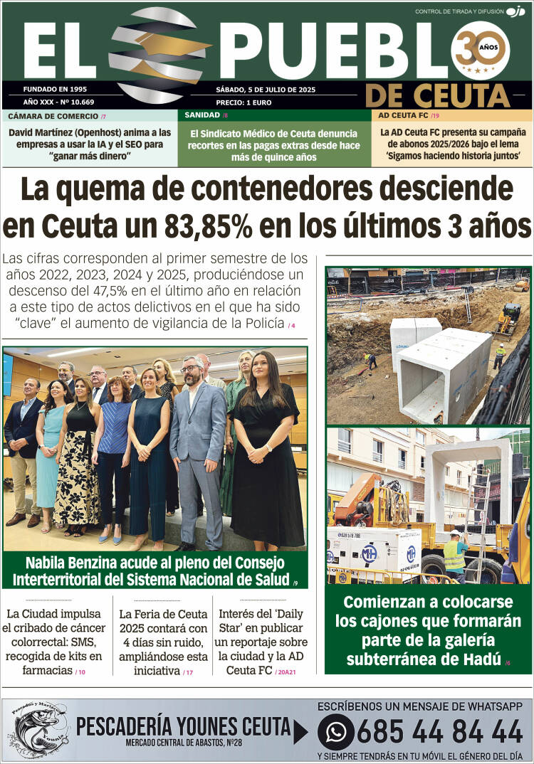 Portada de El Pueblo de Ceuta (Spain)