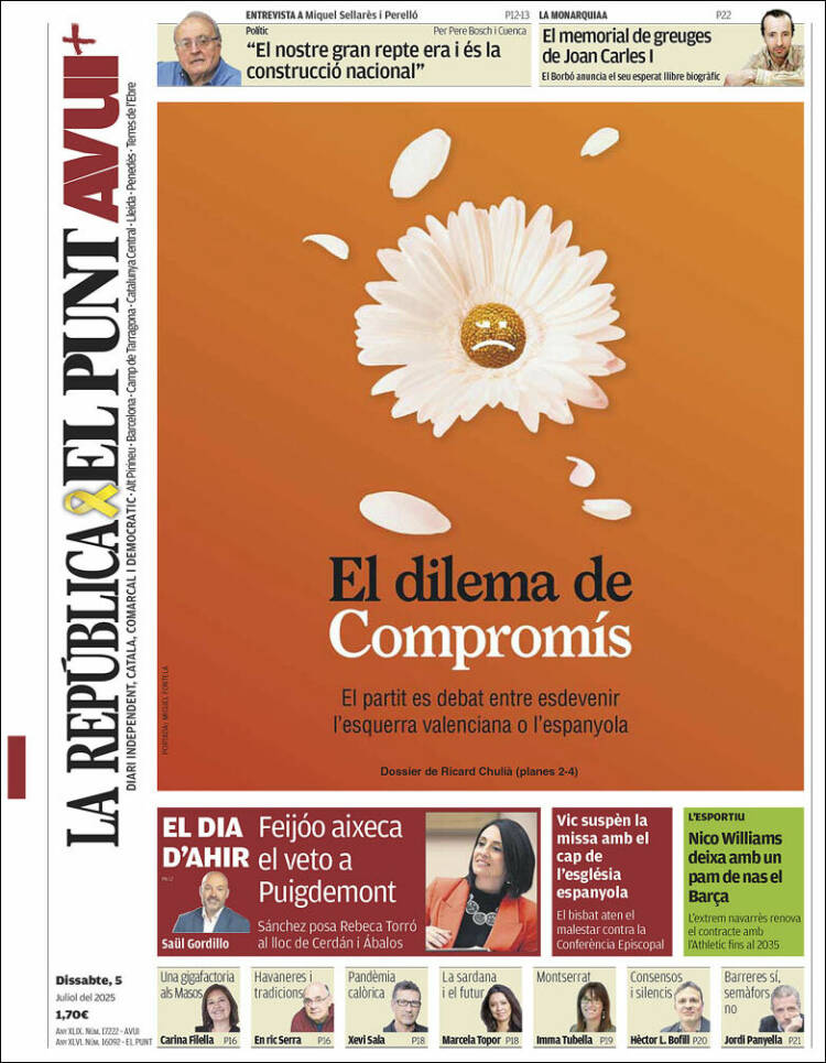 Portada de El Punt Avui (Spain)