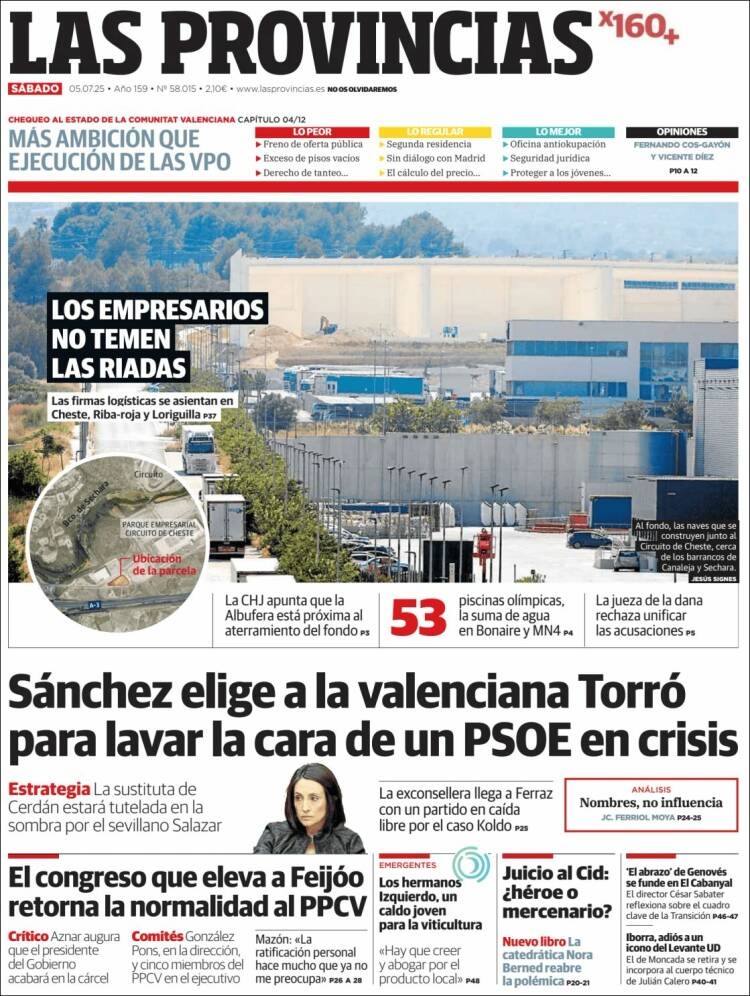 Portada de Las Provincias (Spain)