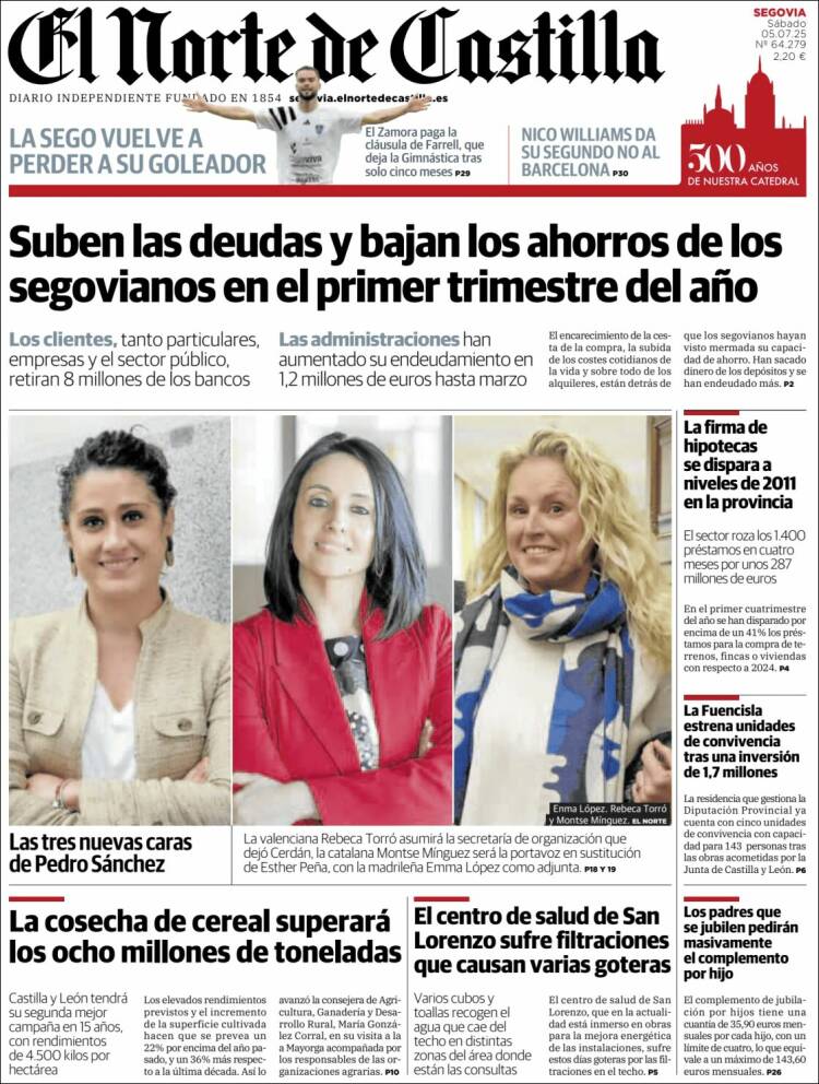 Portada de Norte de Castilla - Segovia (España)