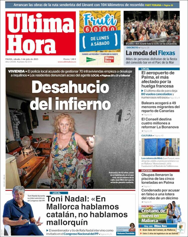 Portada de Última Hora (España)