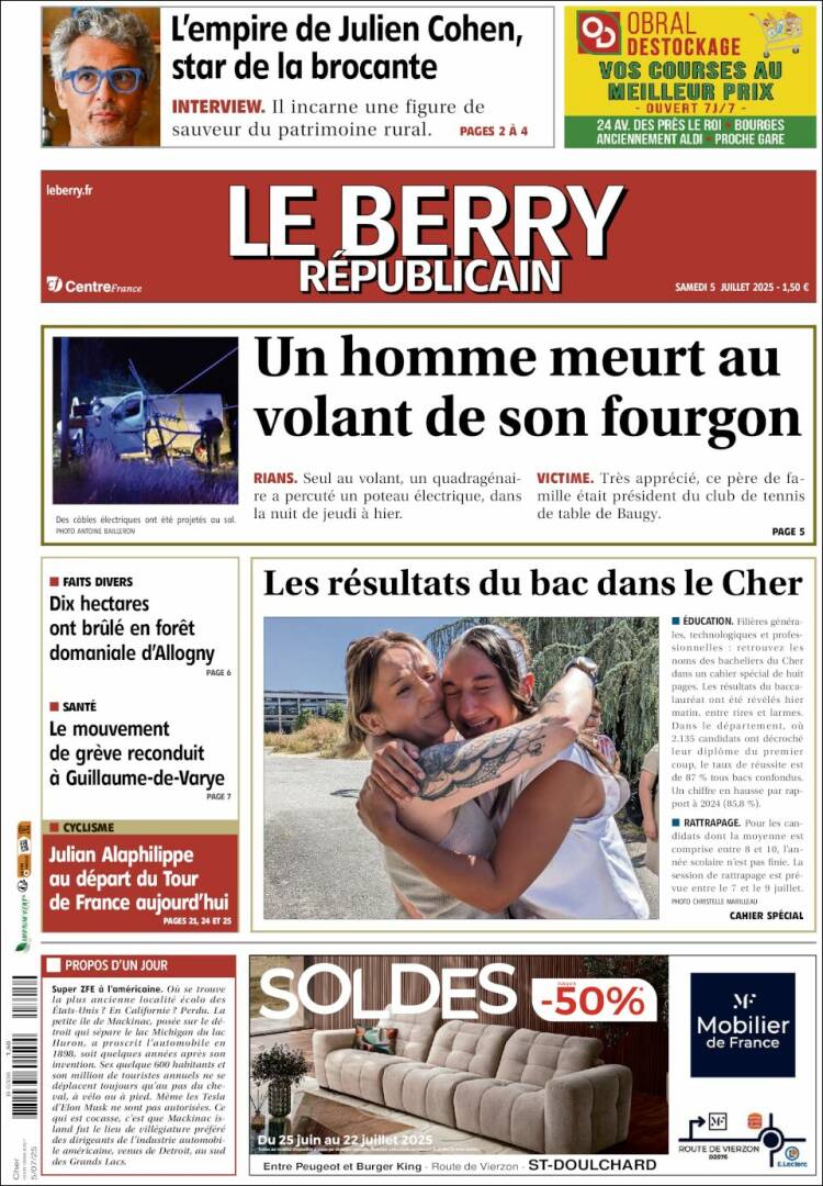 Portada de Berry Republicain (Francia)
