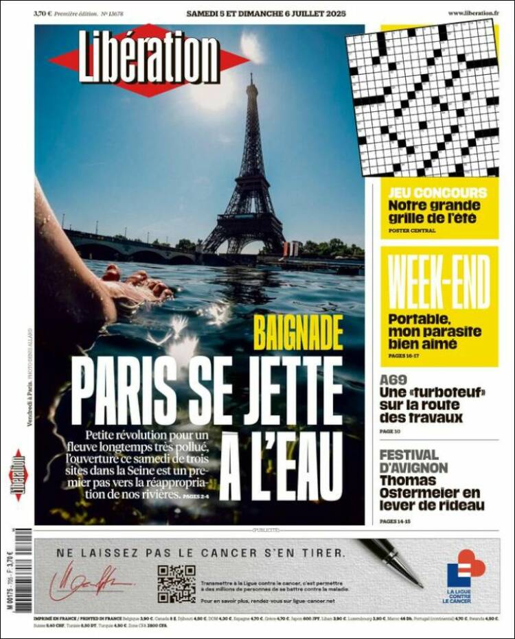 Portada de Libération (Francia)
