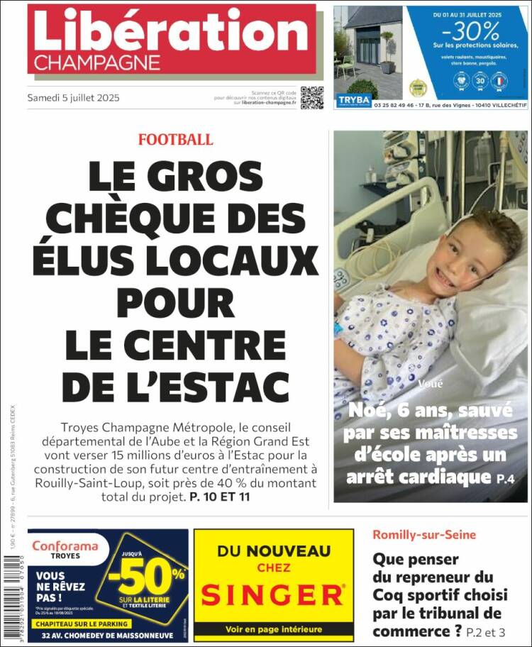Portada de Libération Champagne (Francia)