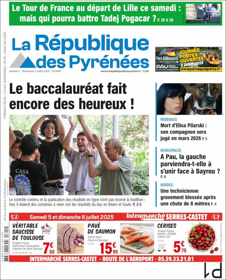 Portada de La République des Pyrénées (Francia)