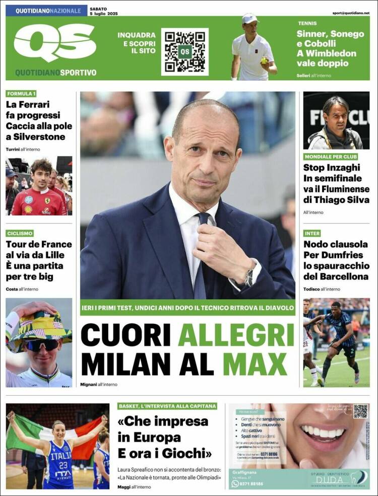 Portada de Quotidiano Sportivo (Italia)