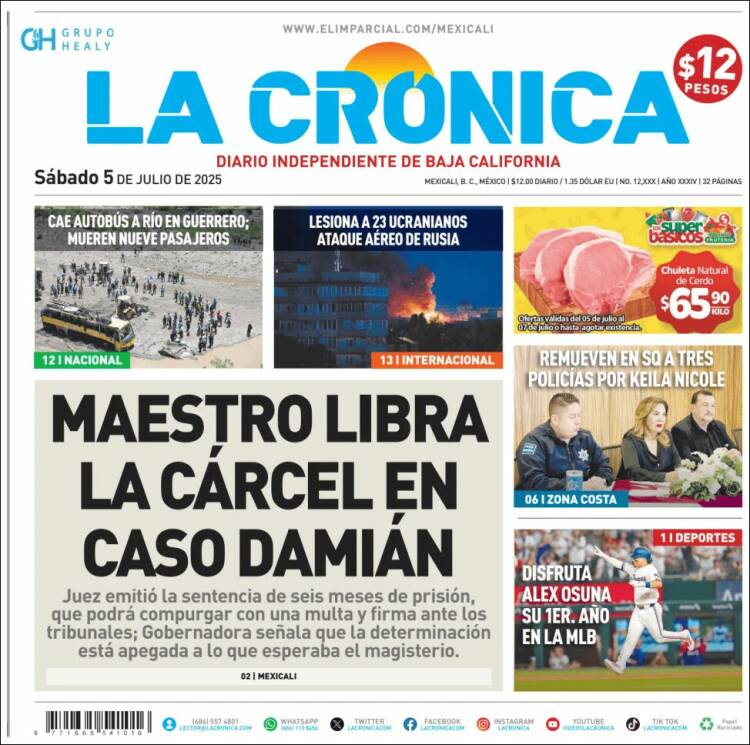 Portada de La Crónica de Baja California (México)