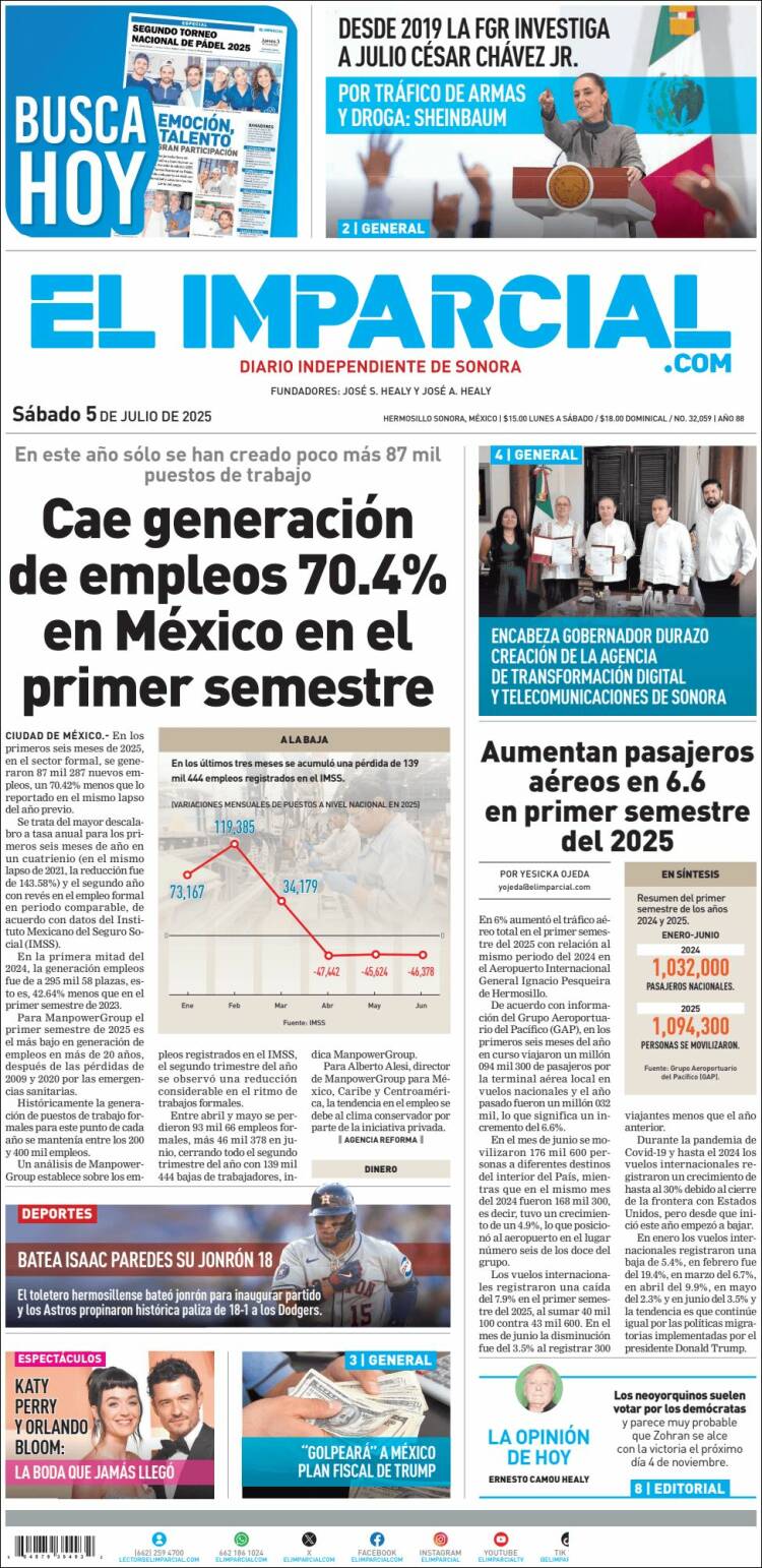Portada de El Imparcial (México)