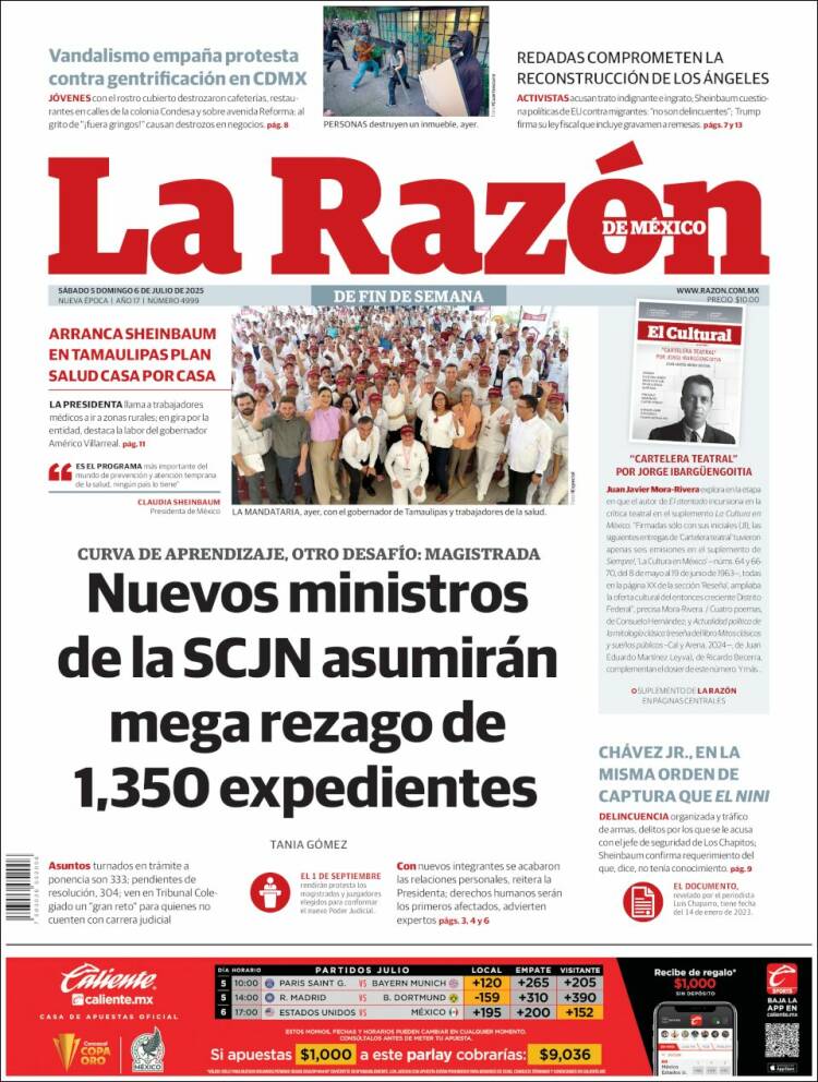 Portada de La Razón (Mexique)