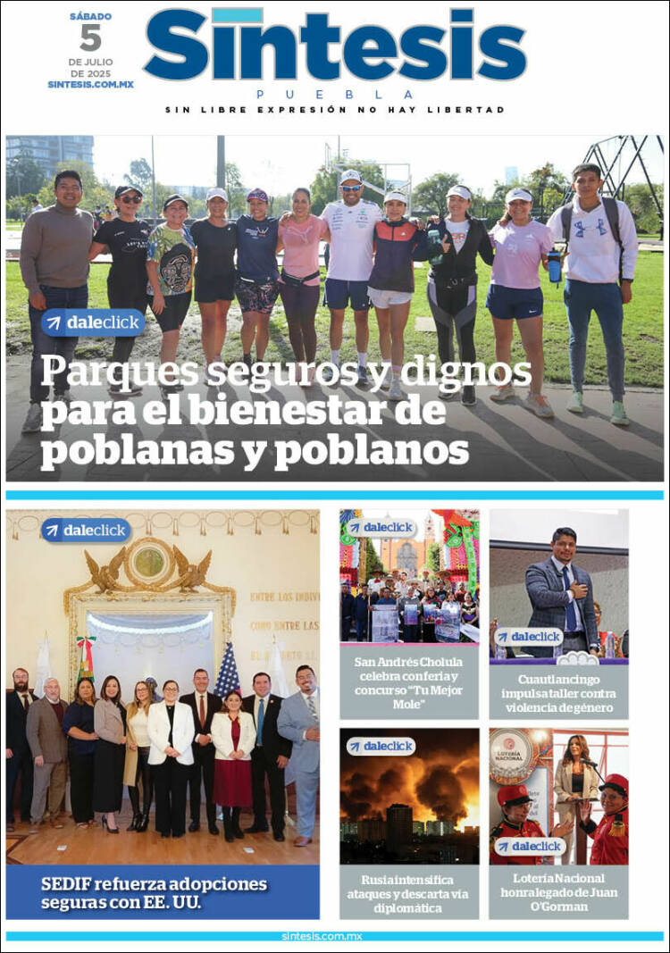 Portada de Síntesis - Puebla (México)