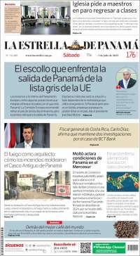 Portada de La Estrella de Panamá (Panama)