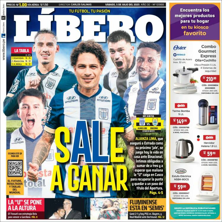 Portada de Líbero (Per&uacute;)