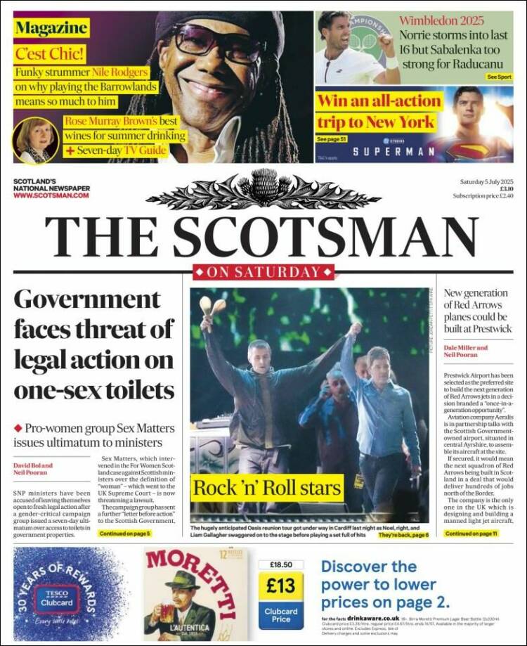 Portada de The Scotsman (United Kingdom)
