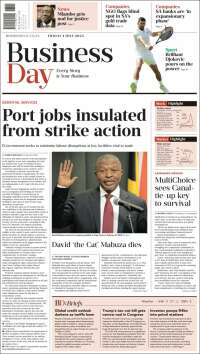 Portada de Business Day (Sudáfrica)