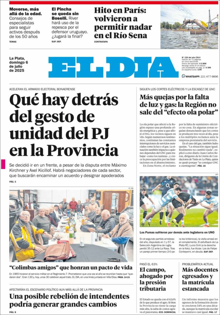 Portada de El Día de la Plata (Argentina)