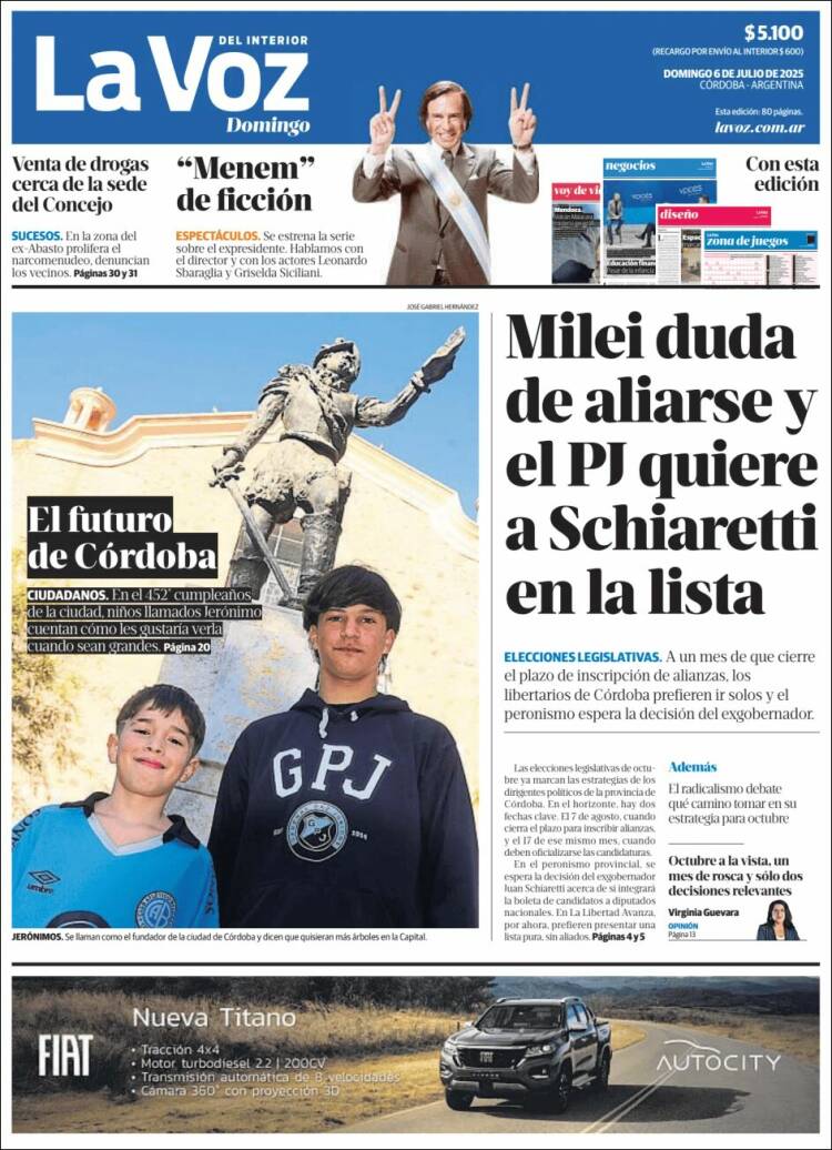 Portada de La Voz del Interior (Argentina)