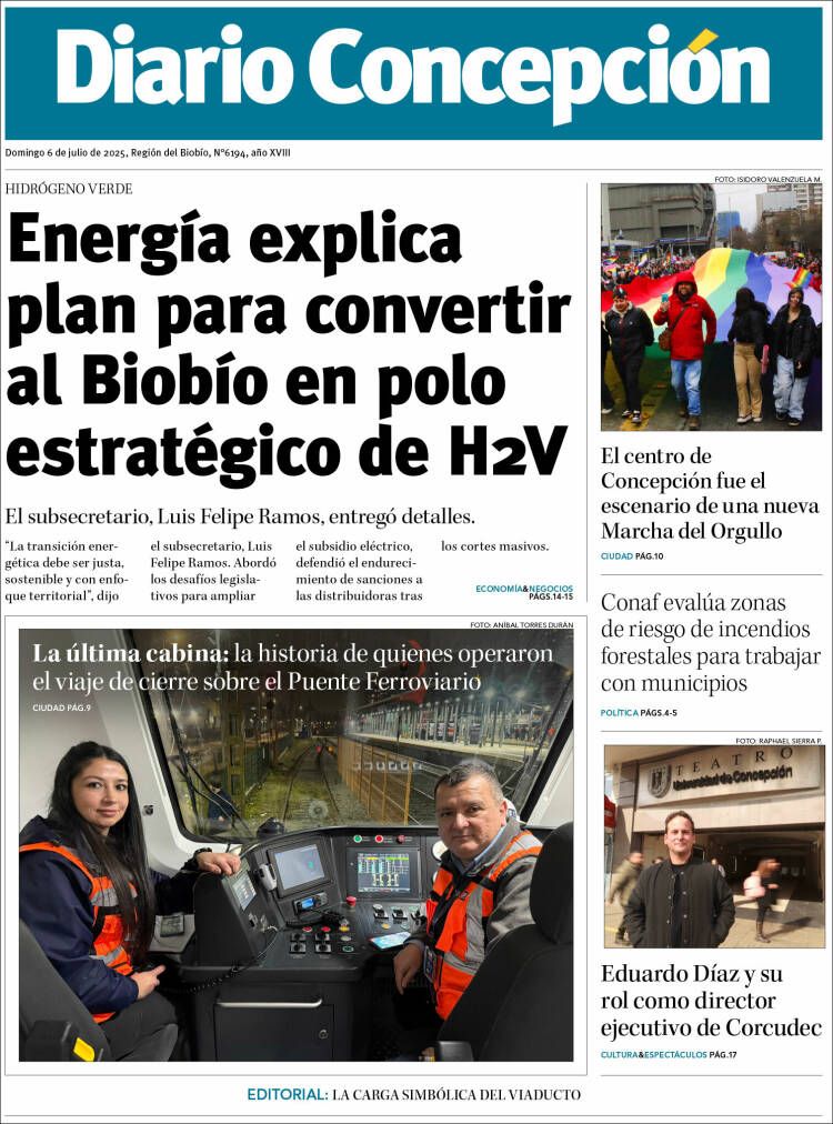 Portada de Diario de Concepción (Chile)