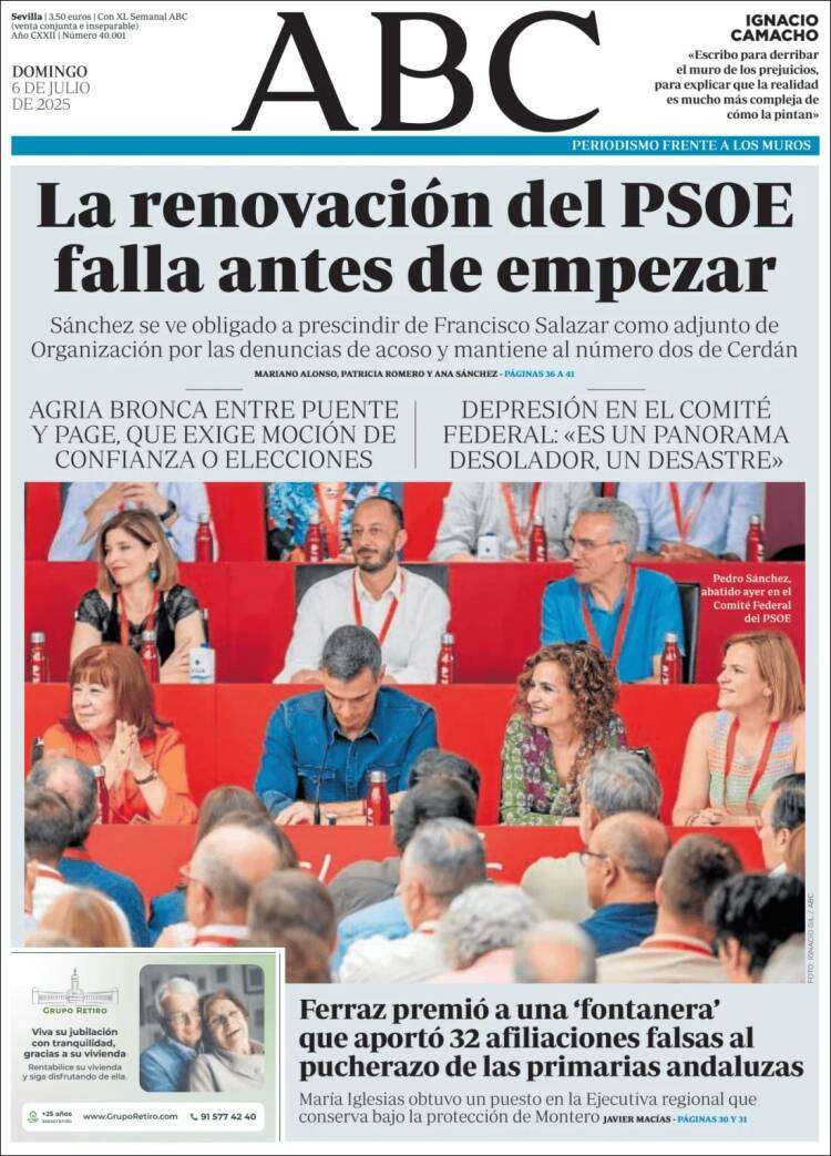 Portada de ABC - Sevilla (España)
