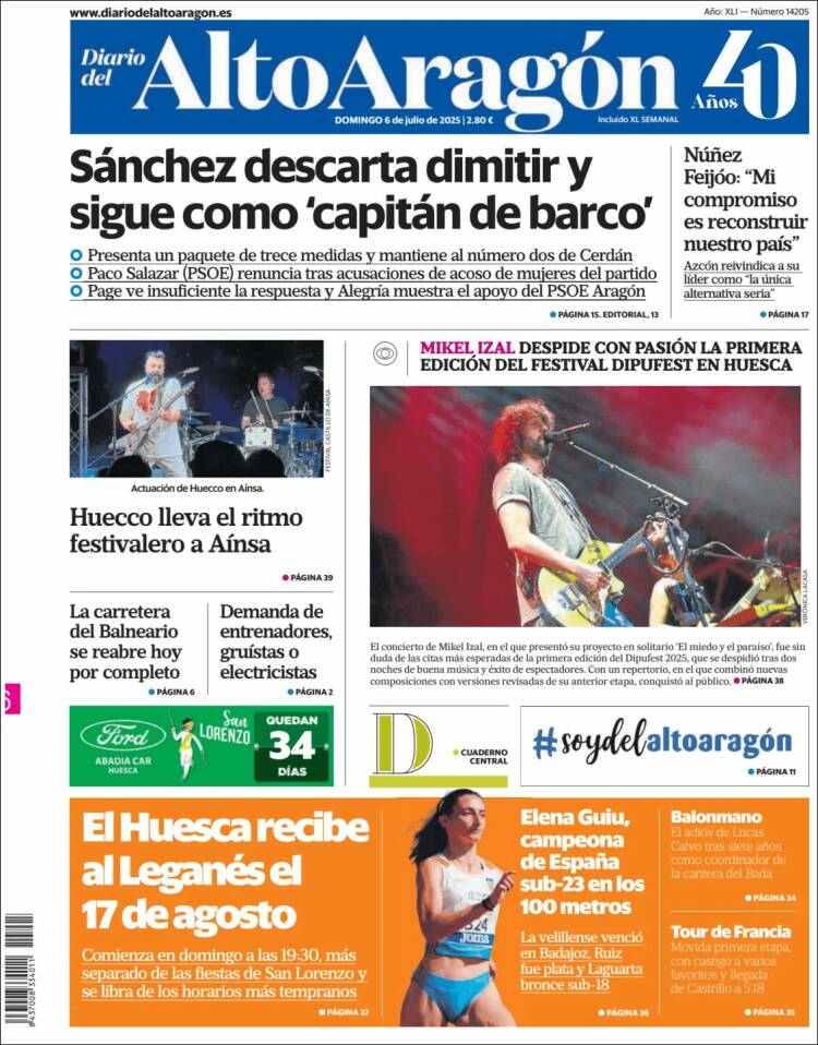 Portada de Diario del AltoAragón (España)