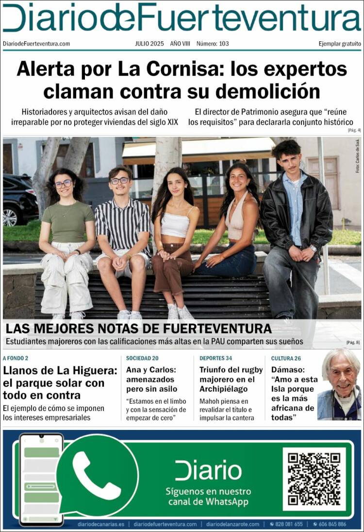 Portada de Diario de Fuerteventura (España)