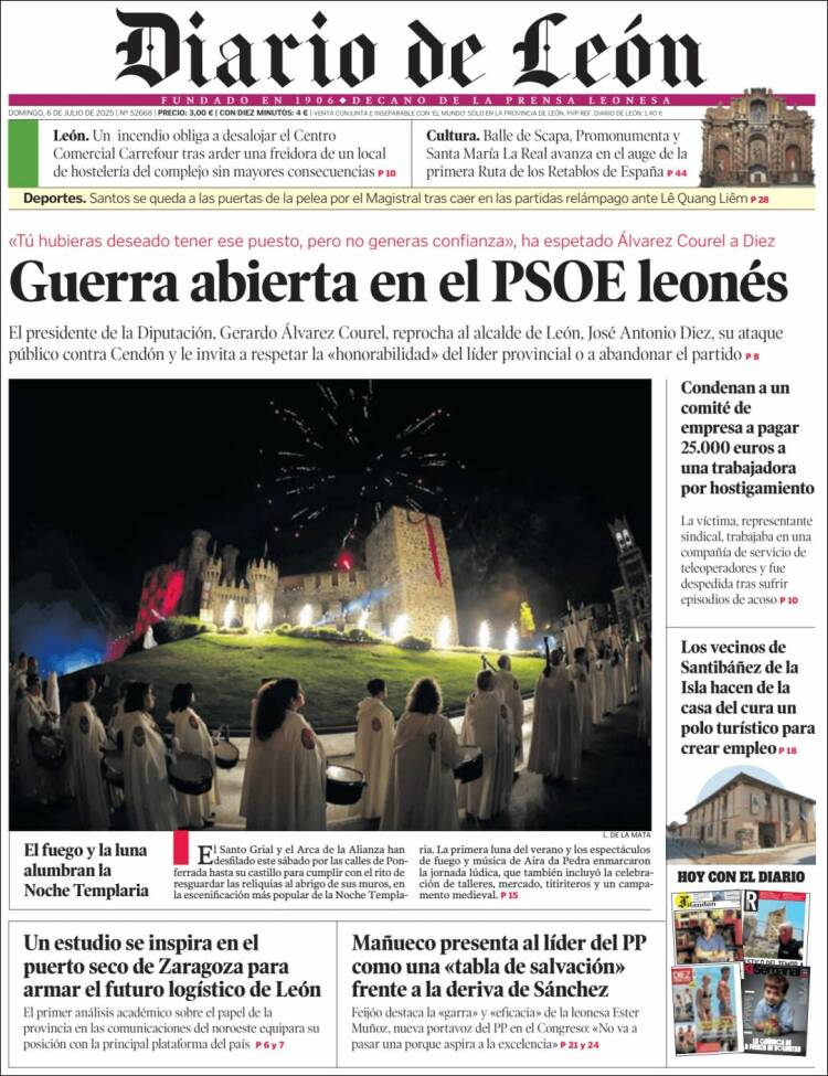 Portada de Diario de León (España)