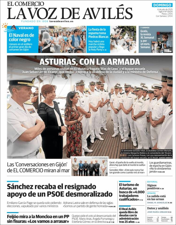 Portada de El Comercio - Avilés (España)