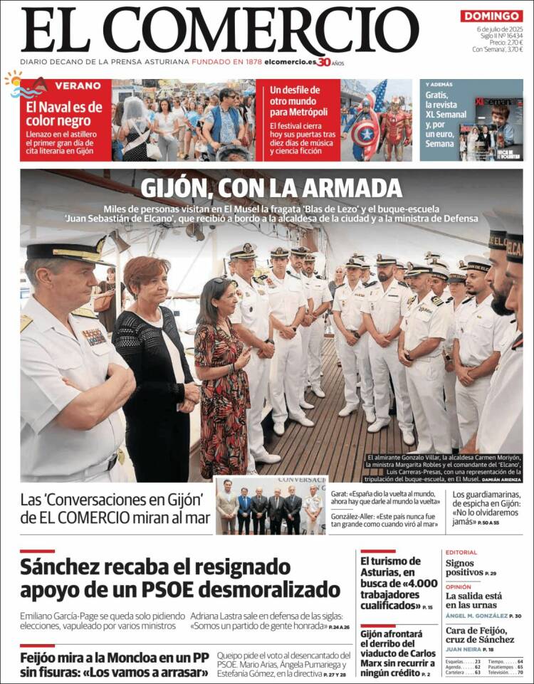 Portada de El Comercio - Gijón (España)