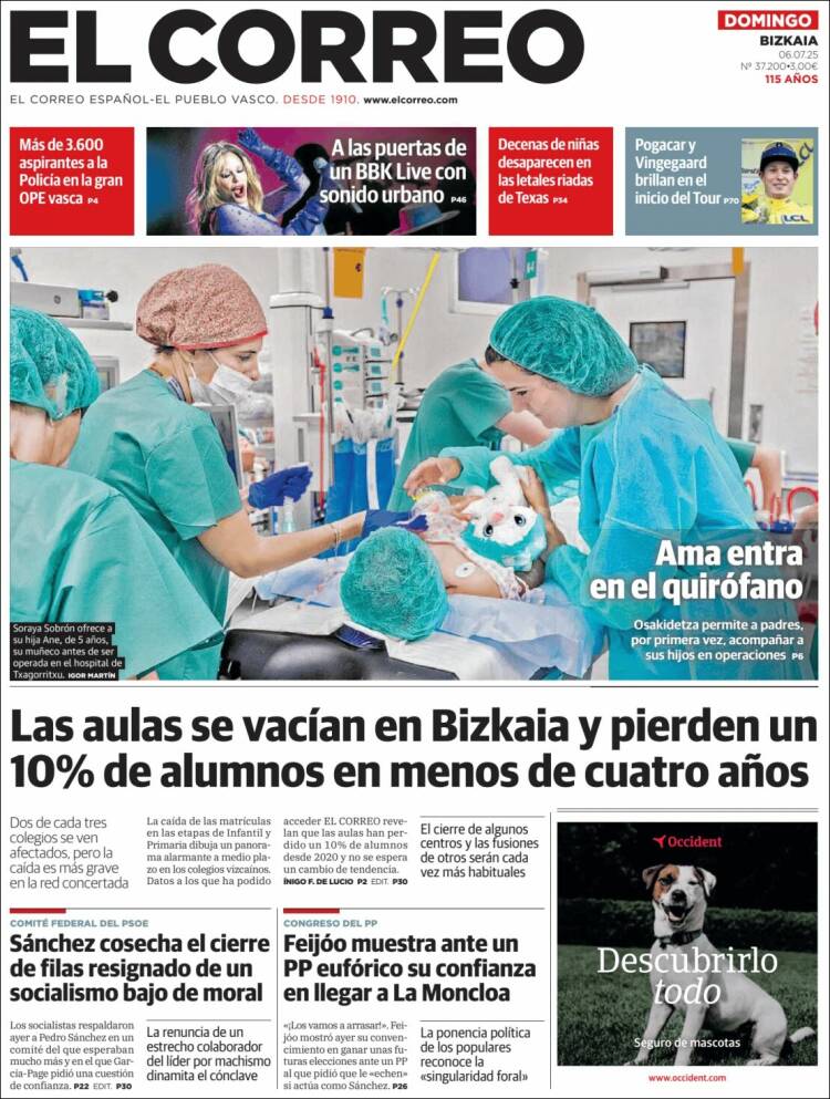 Portada de El Correo (España)