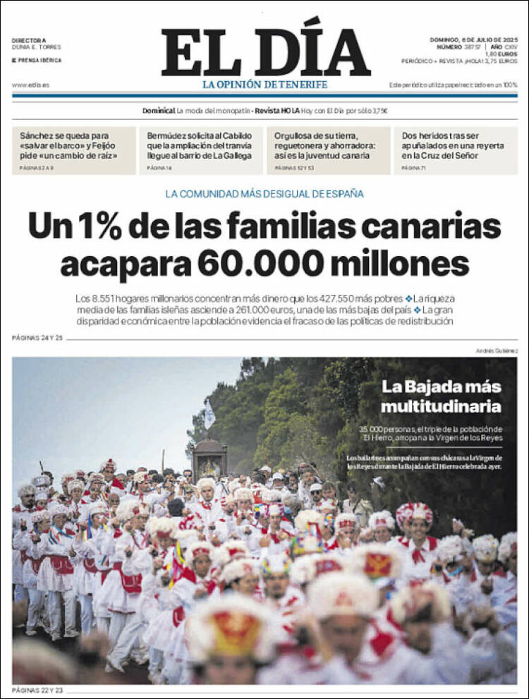 Portada de El Día (España)