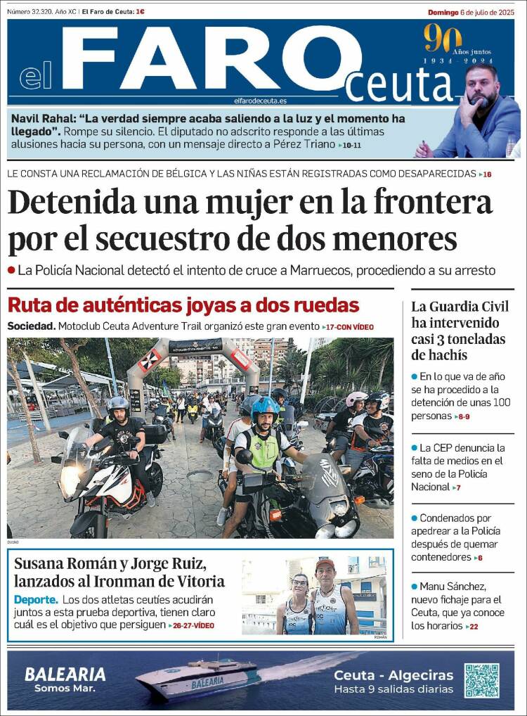 Portada de El Faro de Ceuta (España)
