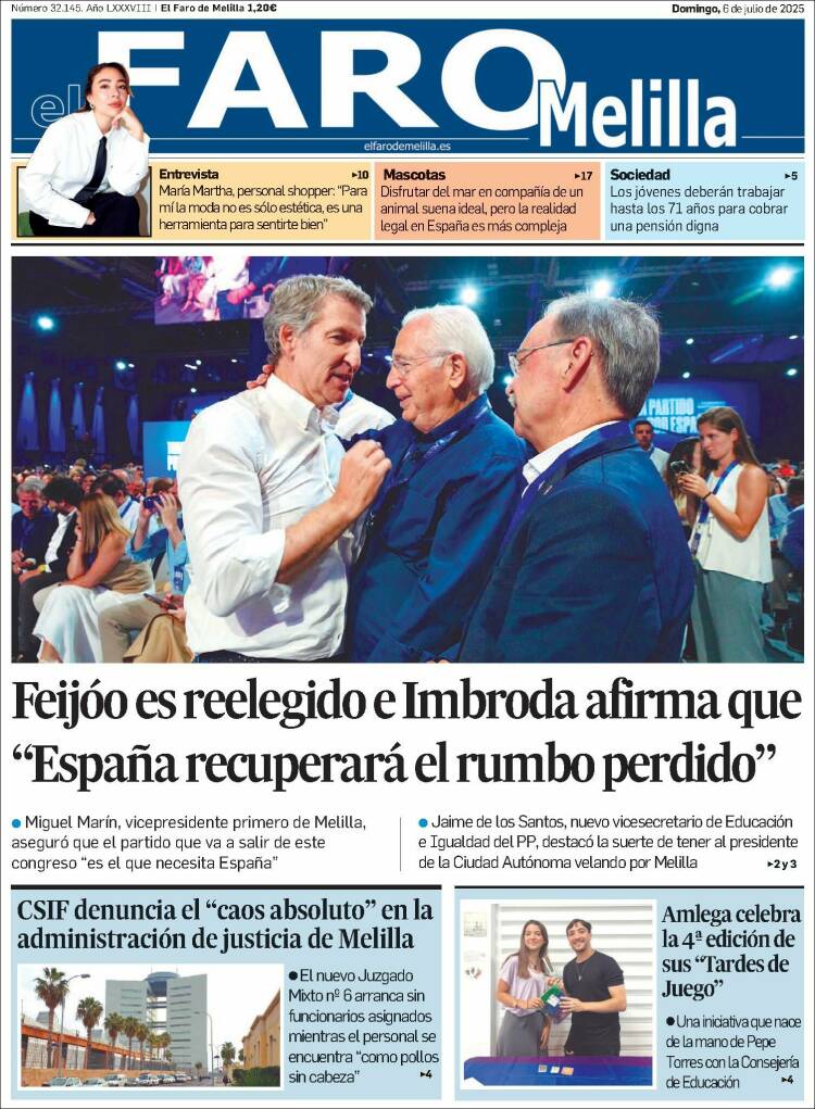Portada de El Faro de Melilla (España)