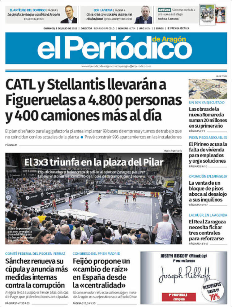 Portada de El Periódico de Aragón (Spain)
